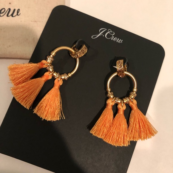 NWT J.Crew Pave Tassel Earrings - Picture 2 of 4